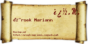 Érsek Mariann névjegykártya