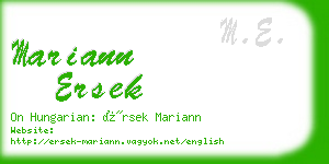 mariann ersek business card